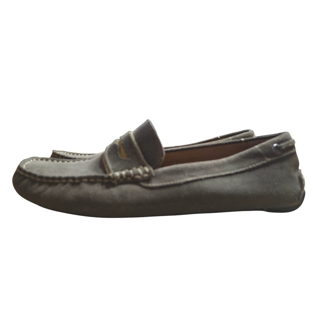 GH Bass & Co Mens 8.5M Gray Suede Penny Loafer Driving Shoes Mocs - Picture 6 of 8